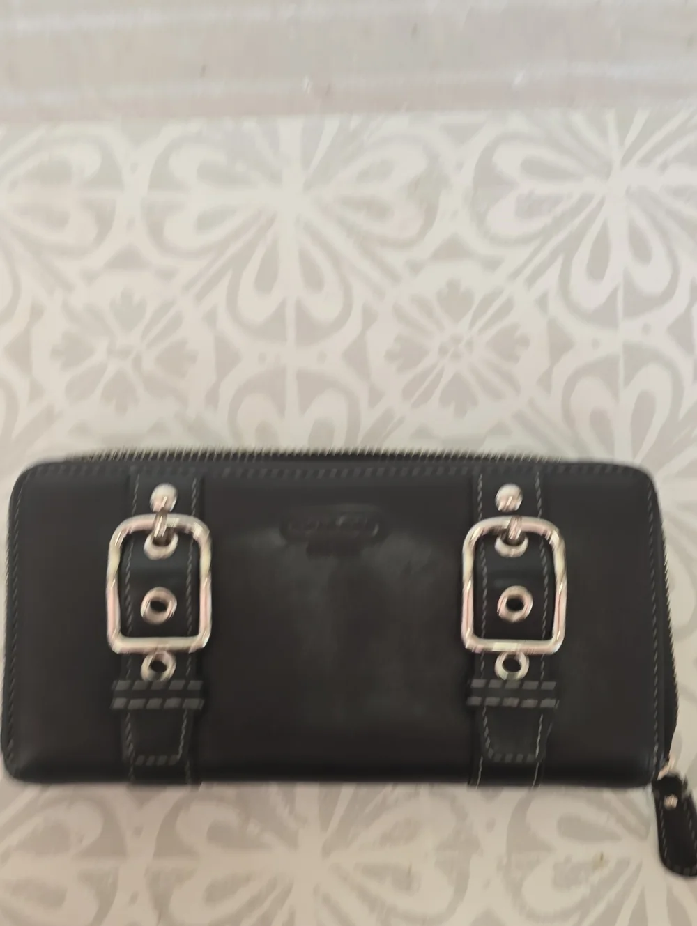 Coach Women's Zip Wallet with Buckle Detail